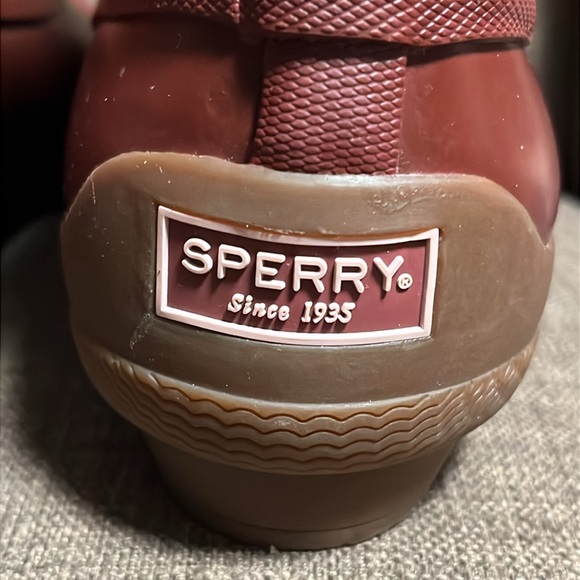 Sperry Maroon waterproof rubber Rain Boots women's size 10 - Picture 5 of 9